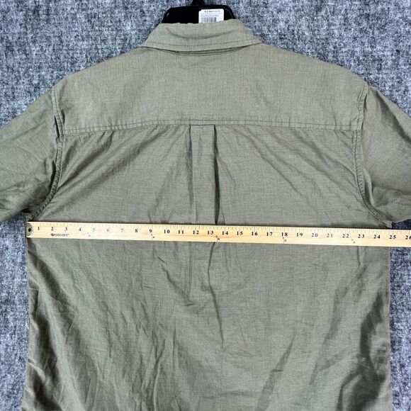 Zinc Shirt Large Mens Greenish Wrinkle Resistant Business Casual Button-Down - Picture 4 of 8